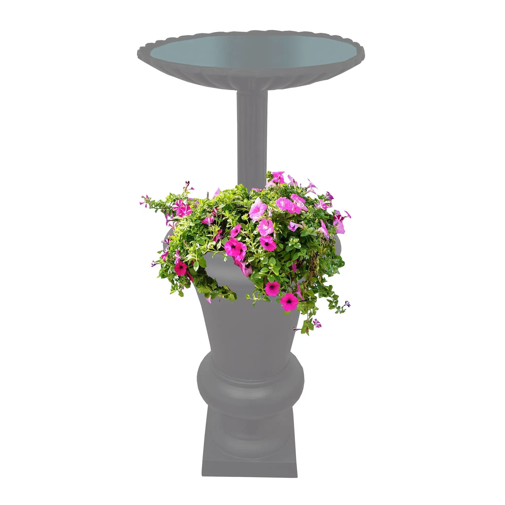 Ornate Round Cast Aluminum Metal 40-in Bird Bath Planter Vase Combo by Sharicks