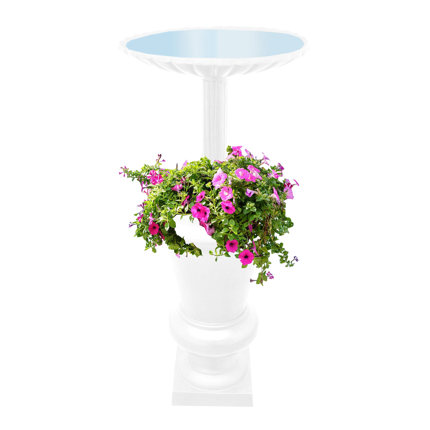 Ornate Round Cast Aluminum Metal 40-in Bird Bath Planter Vase Combo by Sharicks