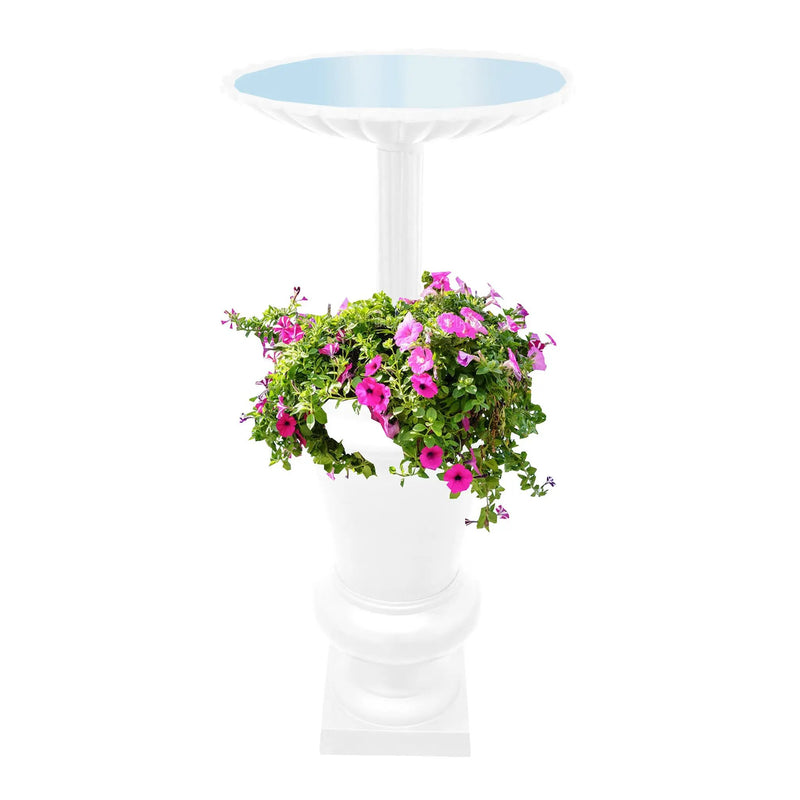 Ornate Round Cast Aluminum Metal 40-in Bird Bath Planter Vase Combo by Sharicks