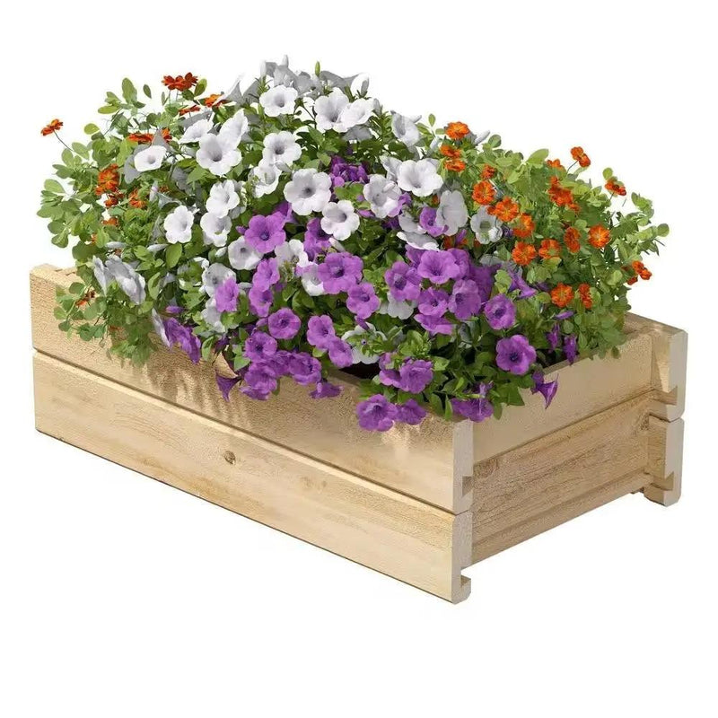 Natural Unfinished Cedar Wood Planter Box 21-inch x 11-inch - Made in USA by HomePacific