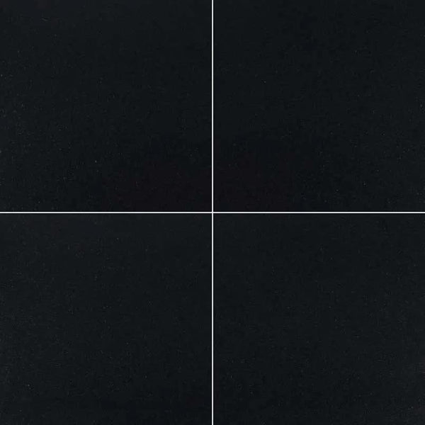 Premium Black Honed Granite Tiles 12x12