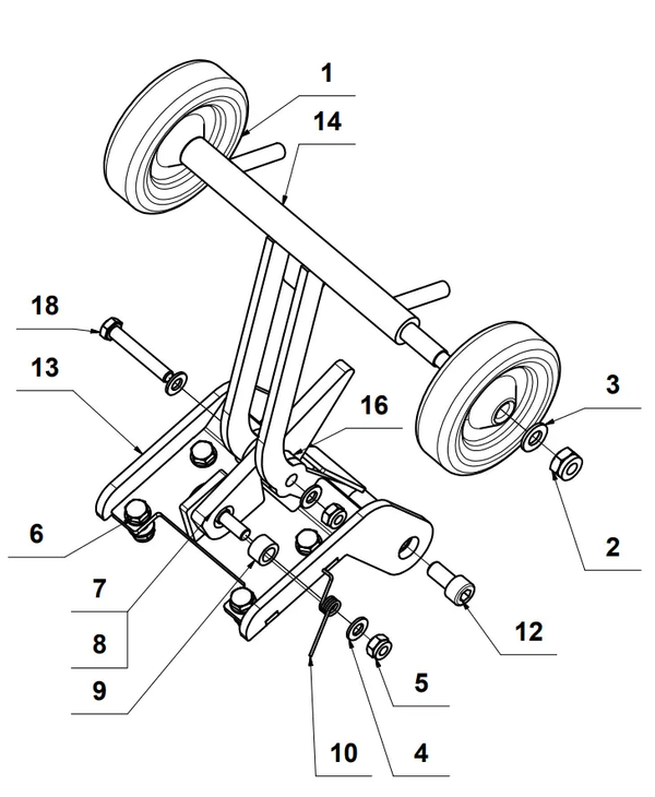 Wheel Kit for TPC90H Plate Compactor, photo 2 of 5