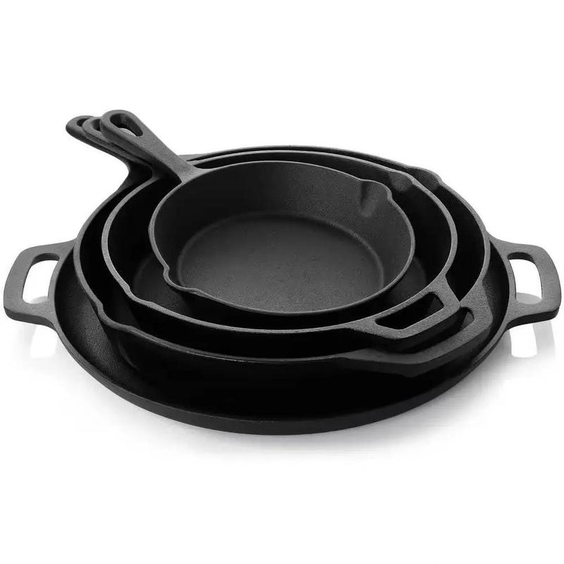 12-Piece Cast Iron Cookware set with Dutch Oven Frying Pan Skillet and Pizza Pan by HomePacific