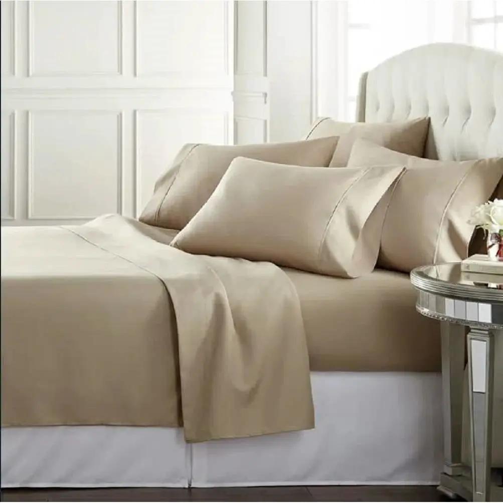 Queen size Taupe 100-Percent Egyptian Cotton 1000 Thread Count 4-Piece Sheet Set by HomePacific