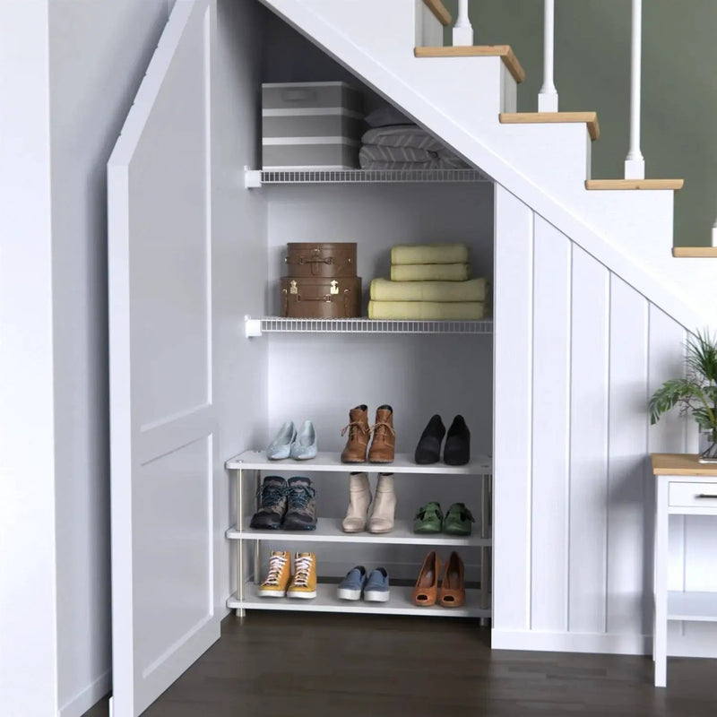 White 3-Shelf Modern Shoe Rack - Holds up to 12 Pair of Shoes by HomePacific