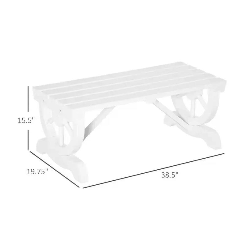 Outdoor Farmhouse Fir Wood 2-Person Garden Bench in White Finish by HomePacific