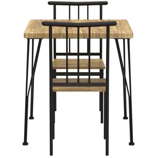 Modern 3-Piece Metal Frame Dining Set with Wood Top Table and 2 Chairs by HomePacific