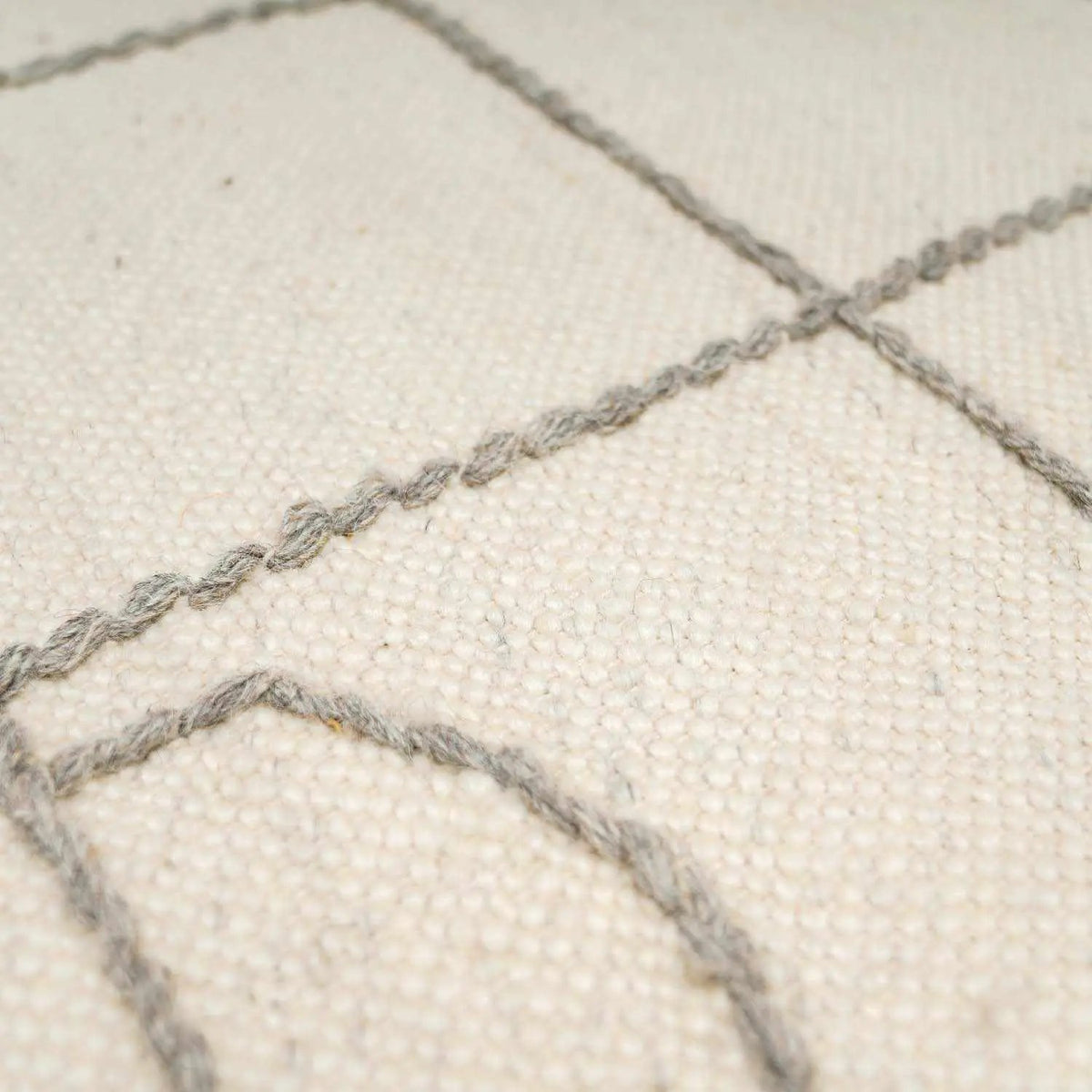 Tieve Black & White Grid Wool Rug - Clearance, photo 6 of 12