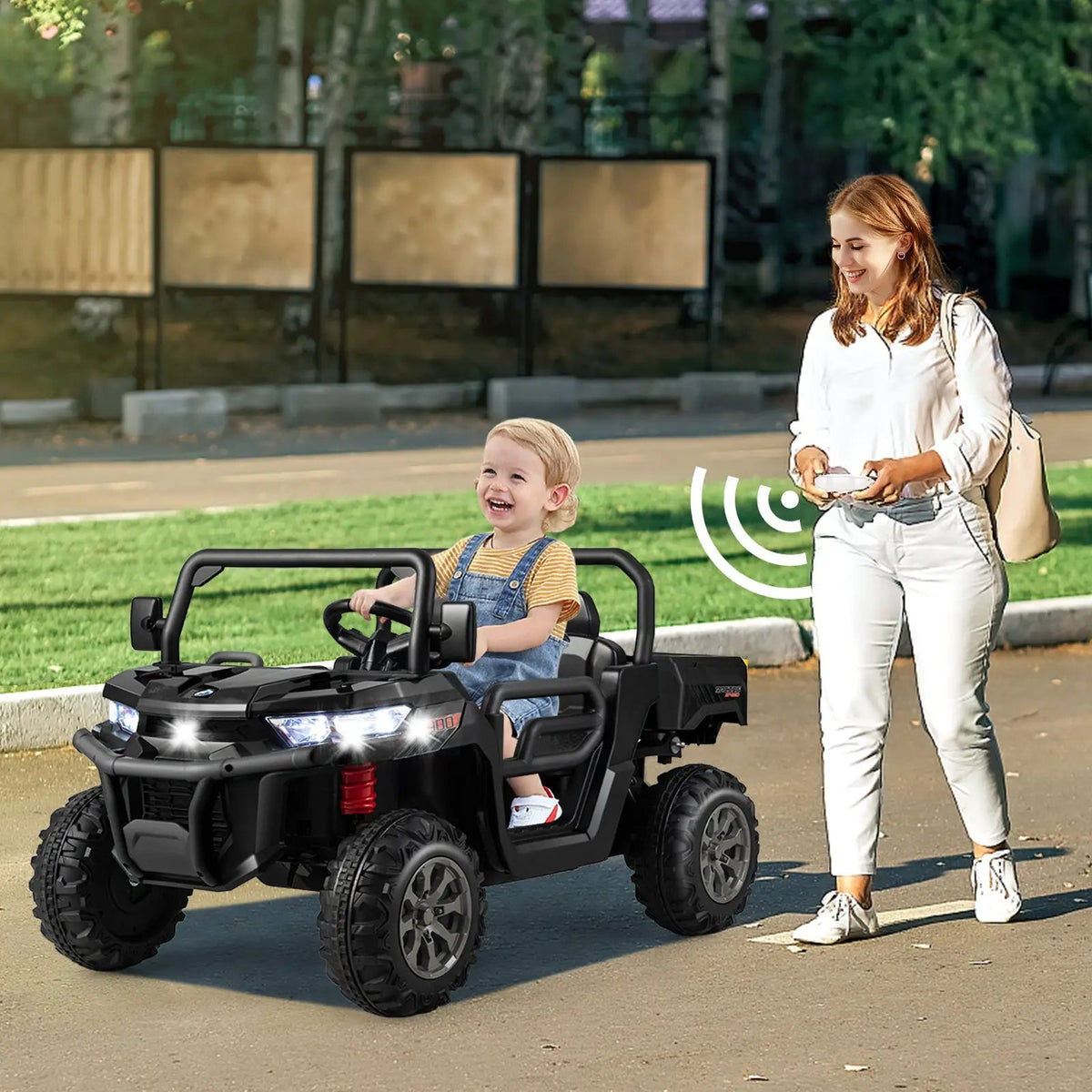 12V 2-Seater Kids Ride On Dump Truck with Dump Bed and Shovel, photo 8 of 12