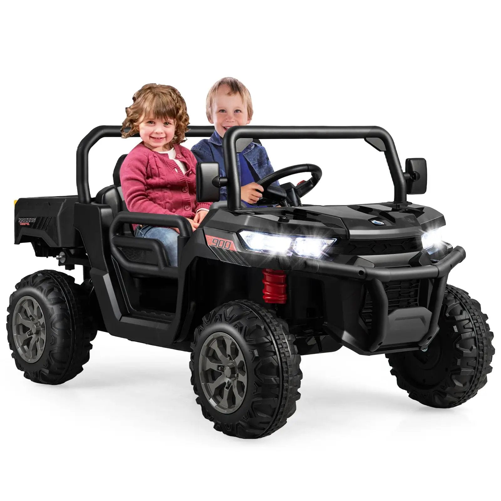 12V 2-Seater Kids Ride On Dump Truck with Dump Bed and Shovel by DirectDeals