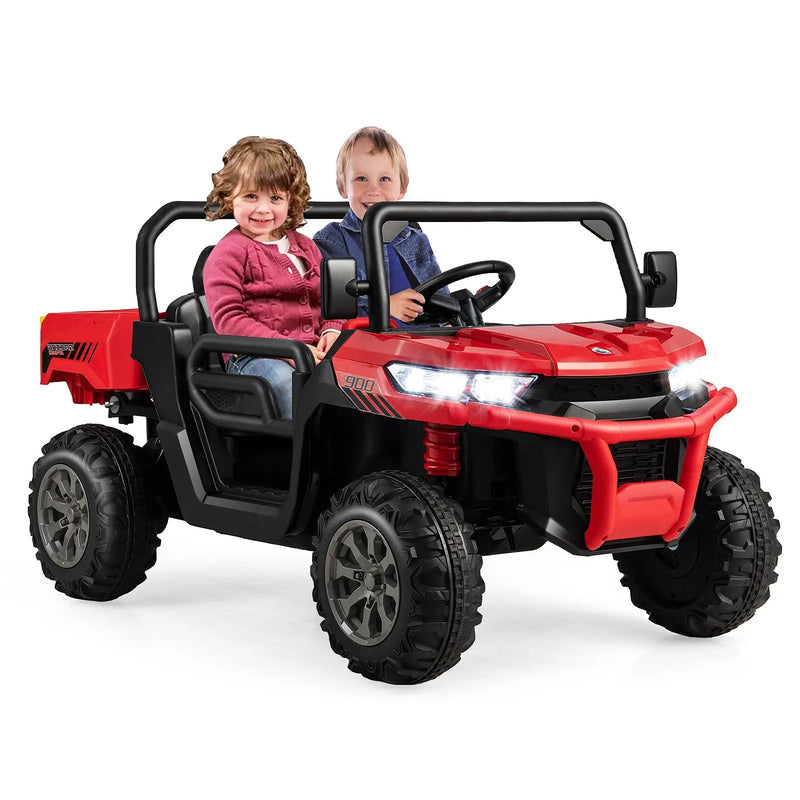 12V 2-Seater Kids Ride On Dump Truck with Dump Bed and Shovel by DirectDeals