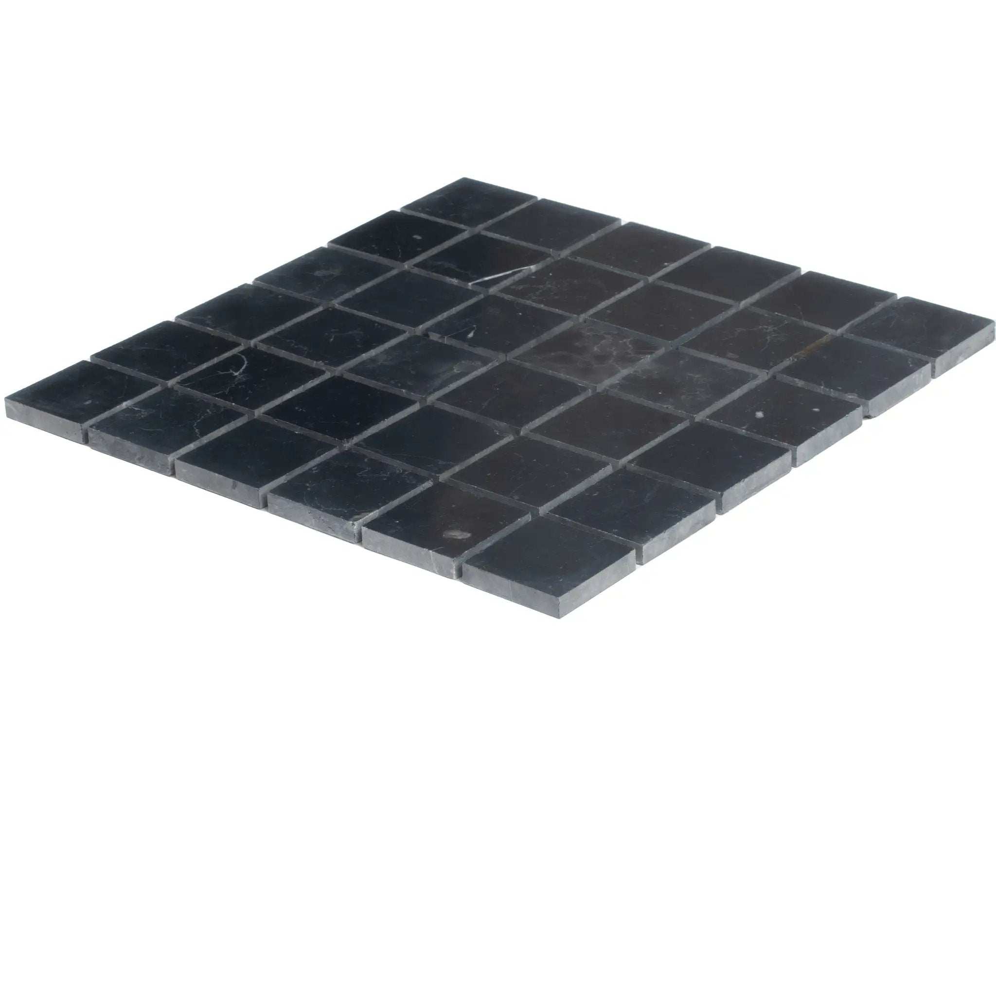 Black 12x12 Polished Square Nero Marquina Marble Mosaic Tile (5 pack, 5 sq ft/case) by Apollo Tile
