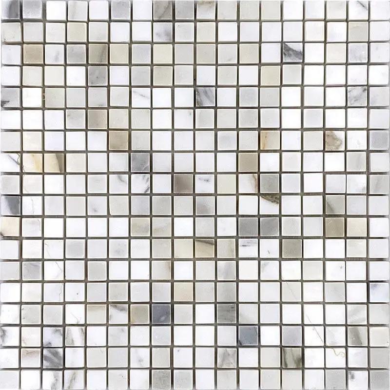 White 12x12 Matte Square Calacatta Marble Mosaic Tile (5 pack, 5 sq ft/case) by Apollo Tile