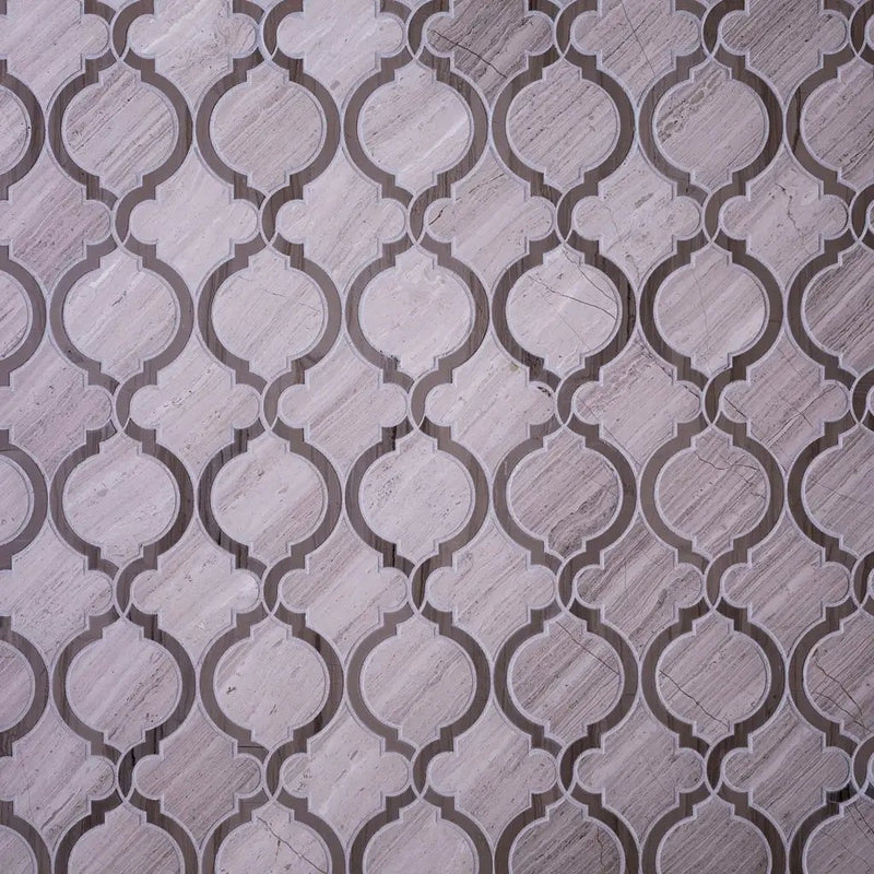 5-Pack Grey 12-in x 12-in Polished Natural Stone Honeycomb Wood Look Floor and Wall Tile by Apollo Tile
