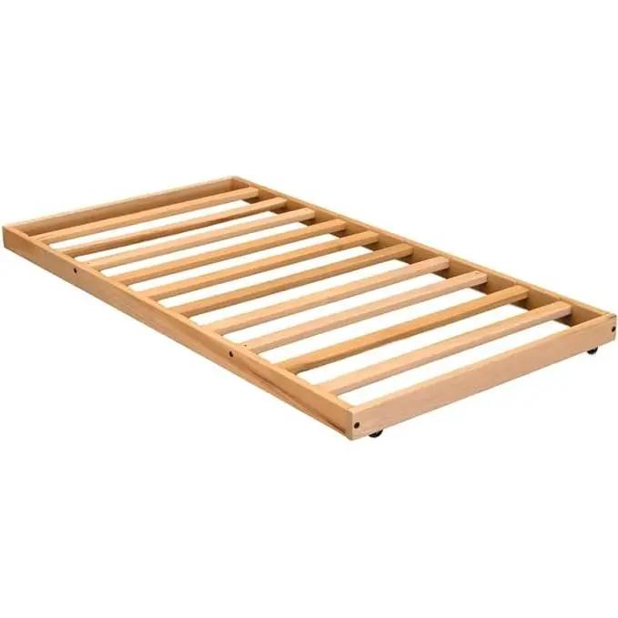 Twin size Solid Wood Roll-Out Trundle Bed Frame - Made in USA by HomePacific