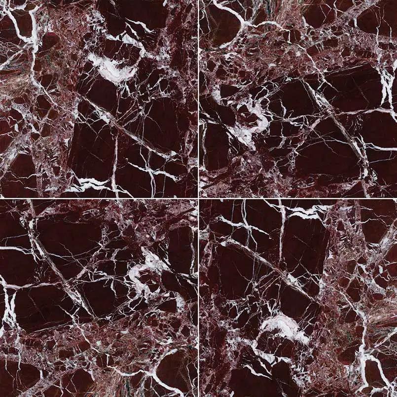 Rosso Levanto Polished Marble Tiles 12x12 close up