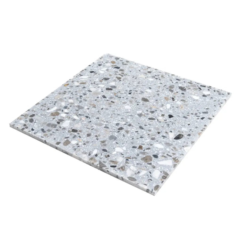 Gray Beige 24x24 Honed Square Terrazzo Large Format Tile (2 pack, 7.75 sq ft/case) by Apollo Tile