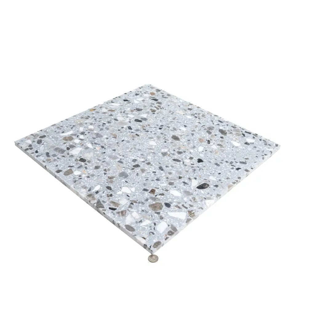 Gray Beige 24x24 Honed Square Terrazzo Large Format Tile (2 pack, 7.75 sq ft/case) by Apollo Tile