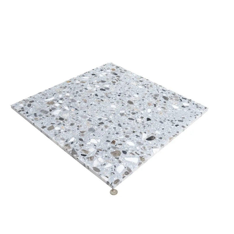 Gray Beige 24x24 Honed Square Terrazzo Large Format Tile (2 pack, 7.75 sq ft/case) by Apollo Tile