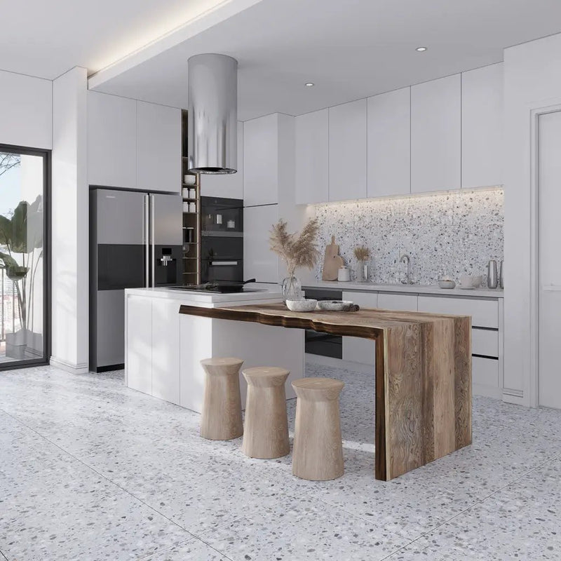 Gray Beige 24x24 Honed Square Terrazzo Large Format Tile (2 pack, 7.75 sq ft/case) by Apollo Tile
