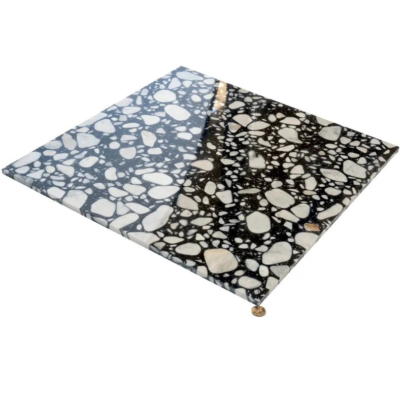 Jet Black 24x24 Polished Square Terrazzo Large Format Tile (4 pack, 15.5 sq ft/case) by Apollo Tile