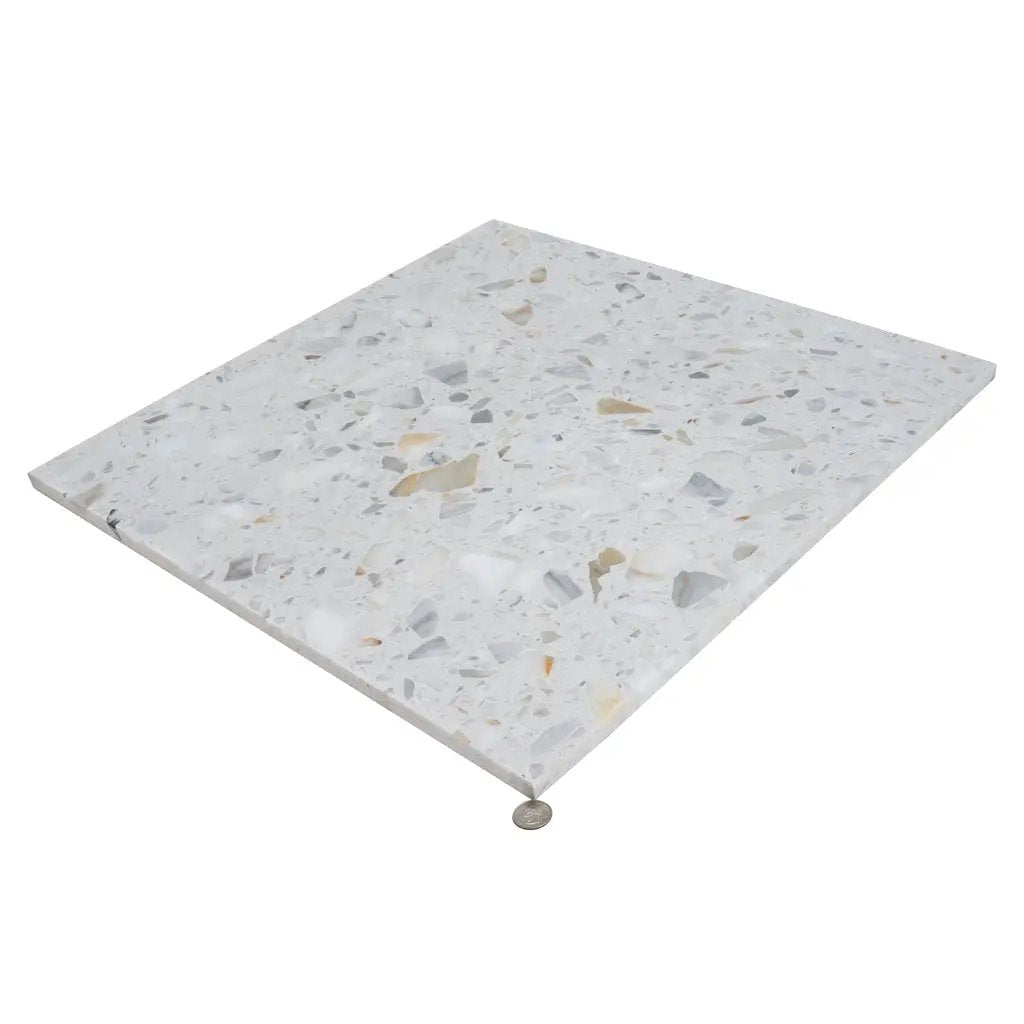 White Gold 24x24 Honed Square Terrazzo Large Format Tile (2 pack, 7.75 sq ft/case) by Apollo Tile