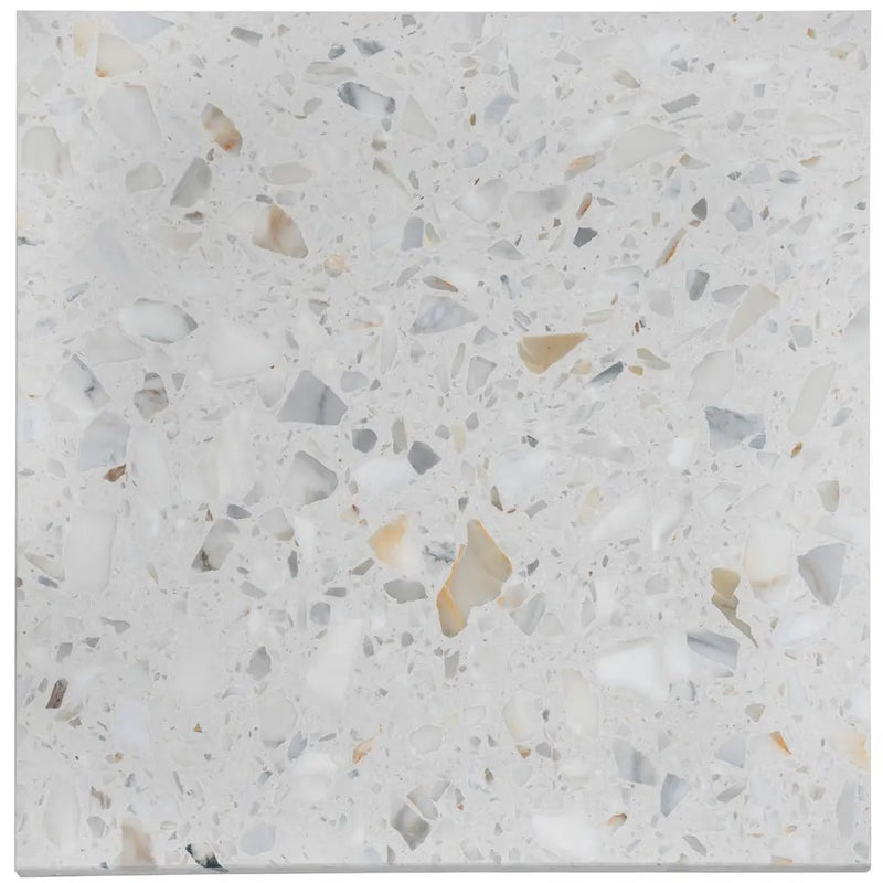 White Gold 24x24 Honed Square Terrazzo Large Format Tile (2 pack, 7.75 sq ft/case) by Apollo Tile