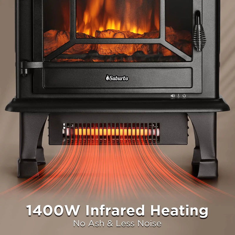 Suburbs TS20-SD Electric Fireplace Stove Heater with Sound by TURBRO