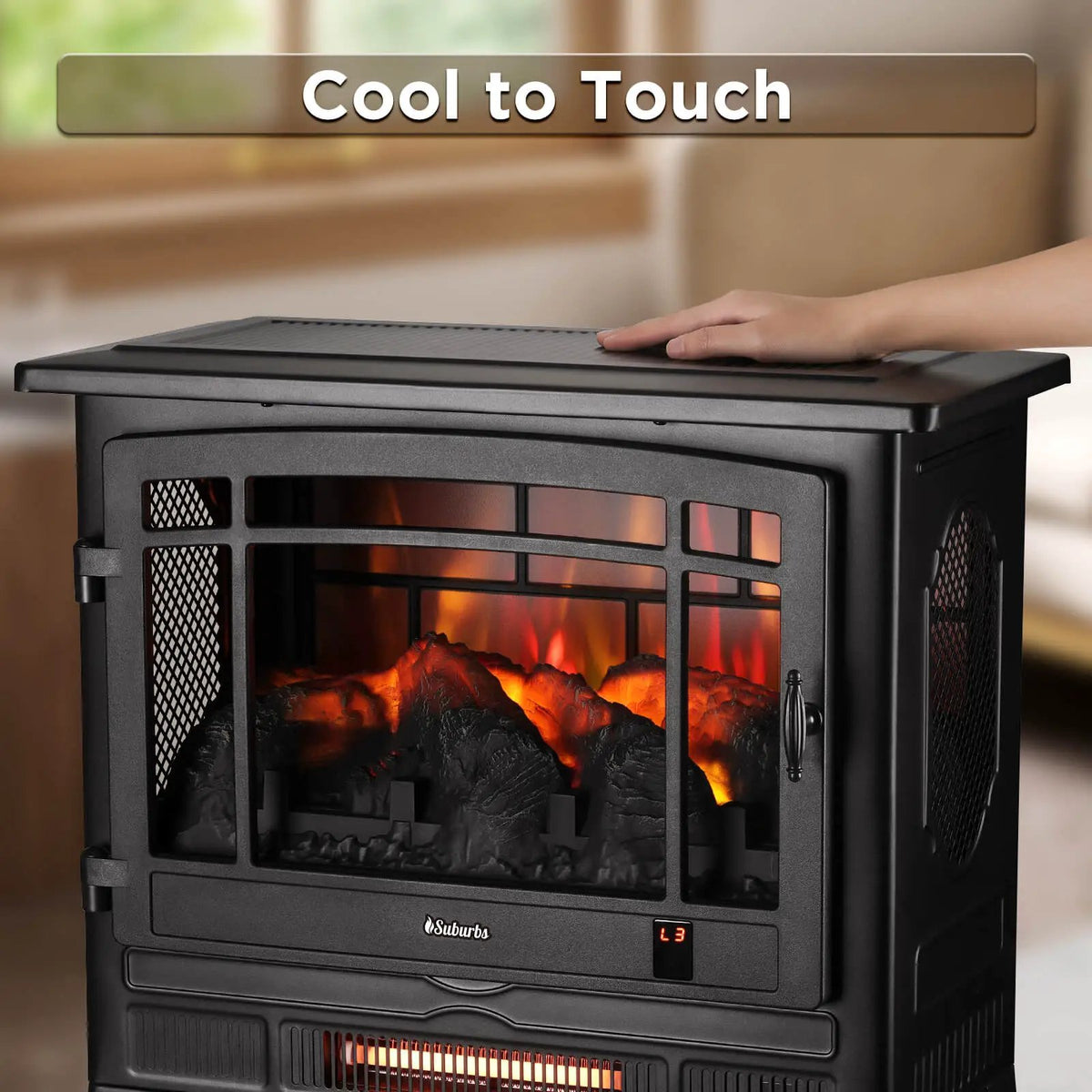 Suburbs TS25 Smart Electric Fireplace Stove Heater, WiFi Enabled by TURBRO
