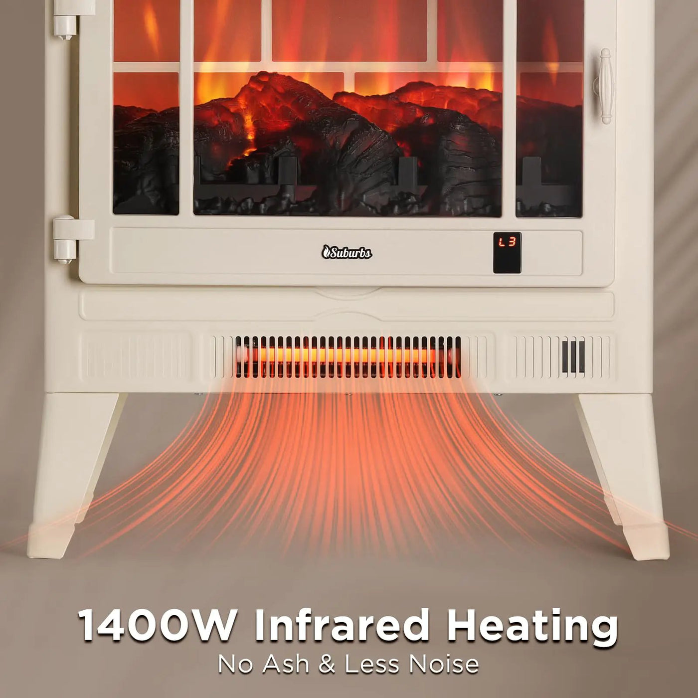 Suburbs TS25 Smart Electric Fireplace Stove Heater, WiFi Enabled by TURBRO