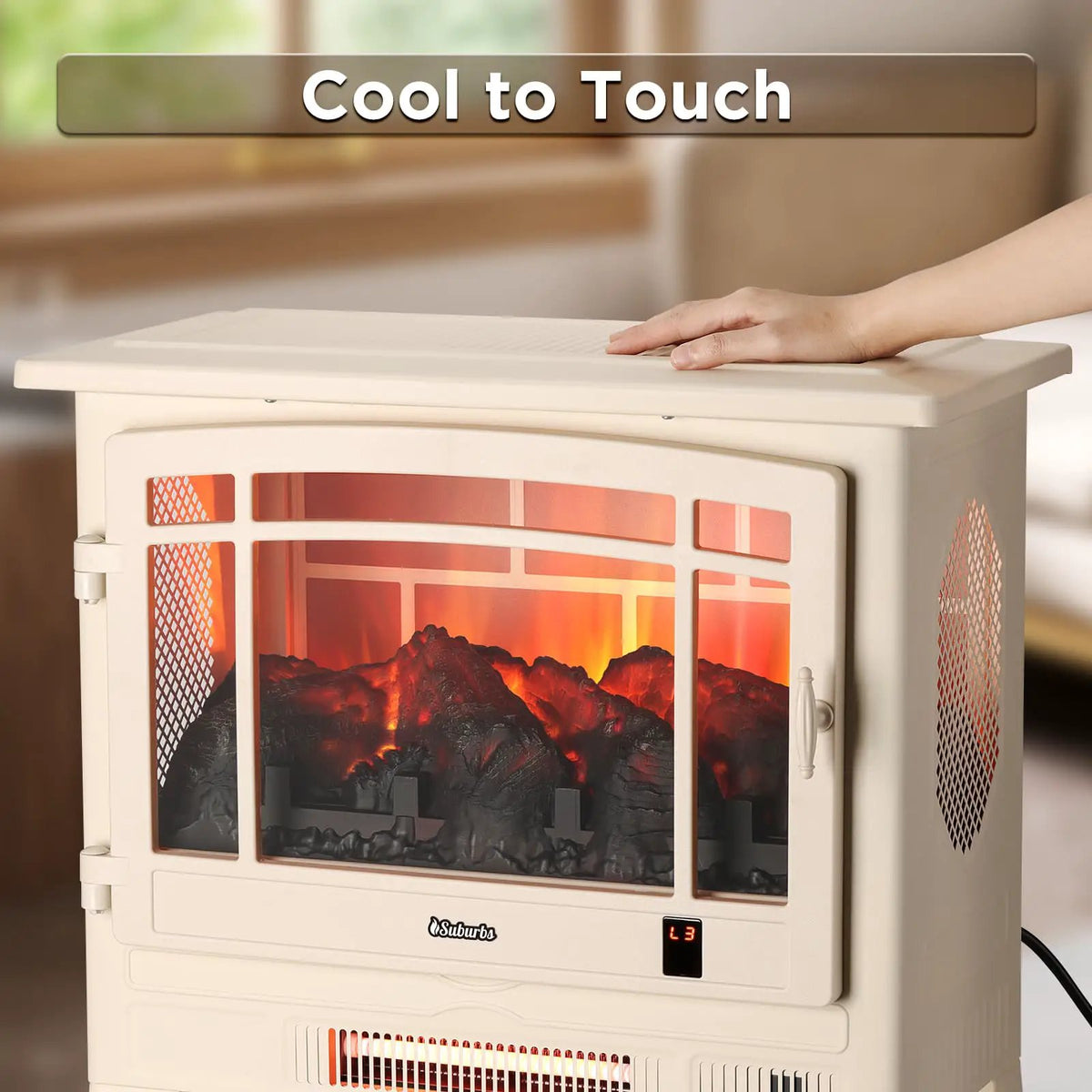 Suburbs TS25 Smart Electric Fireplace Stove Heater, WiFi Enabled by TURBRO