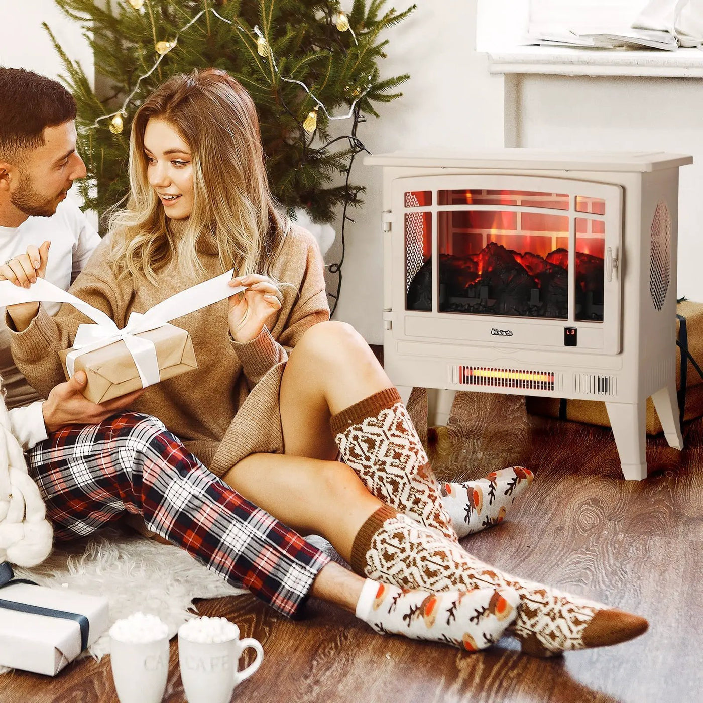 Suburbs TS25 Smart Electric Fireplace Stove Heater, WiFi Enabled by TURBRO