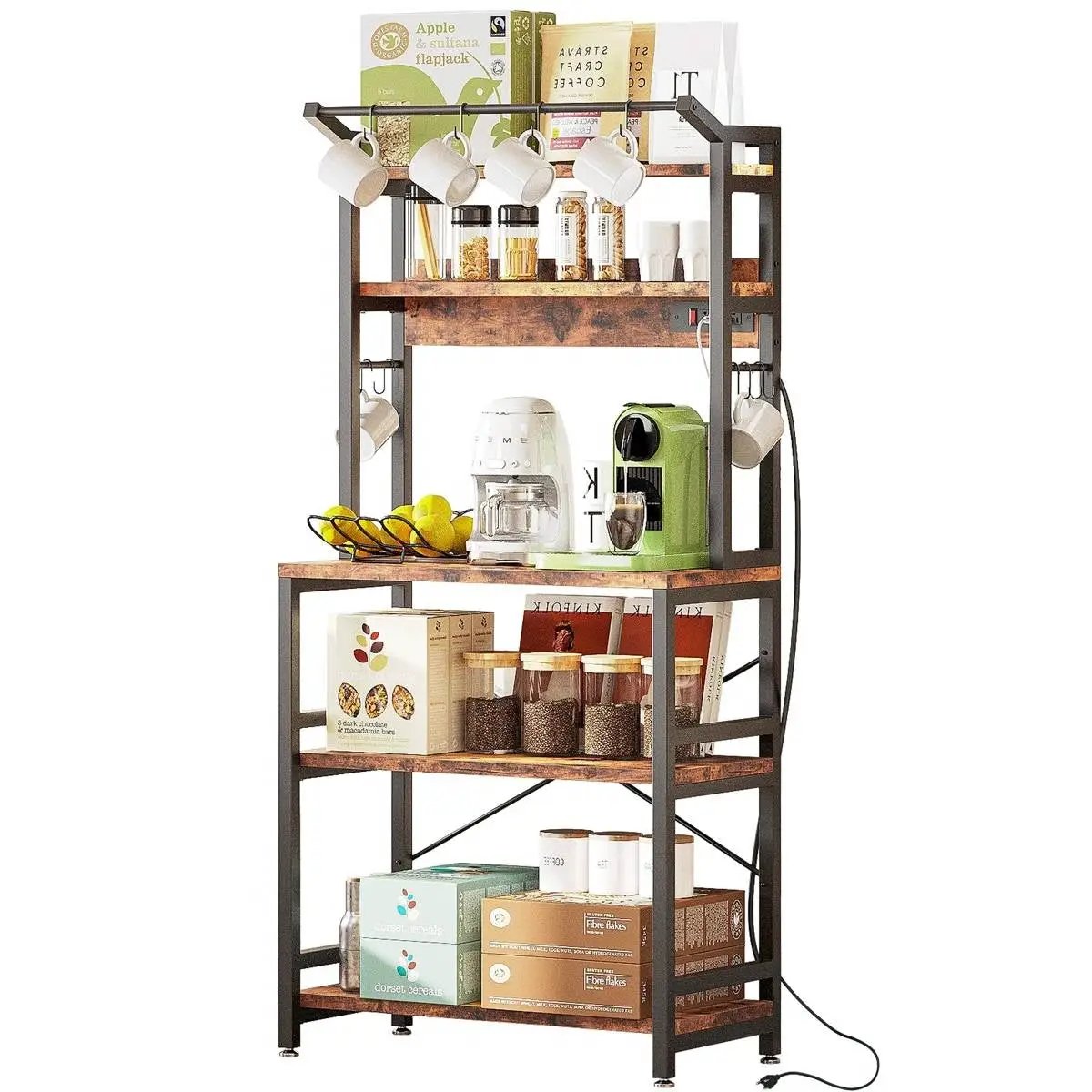 Modern Heavy Duty Baker's Rack Kitchen Living Room Office Shelving Unit by HomePacific