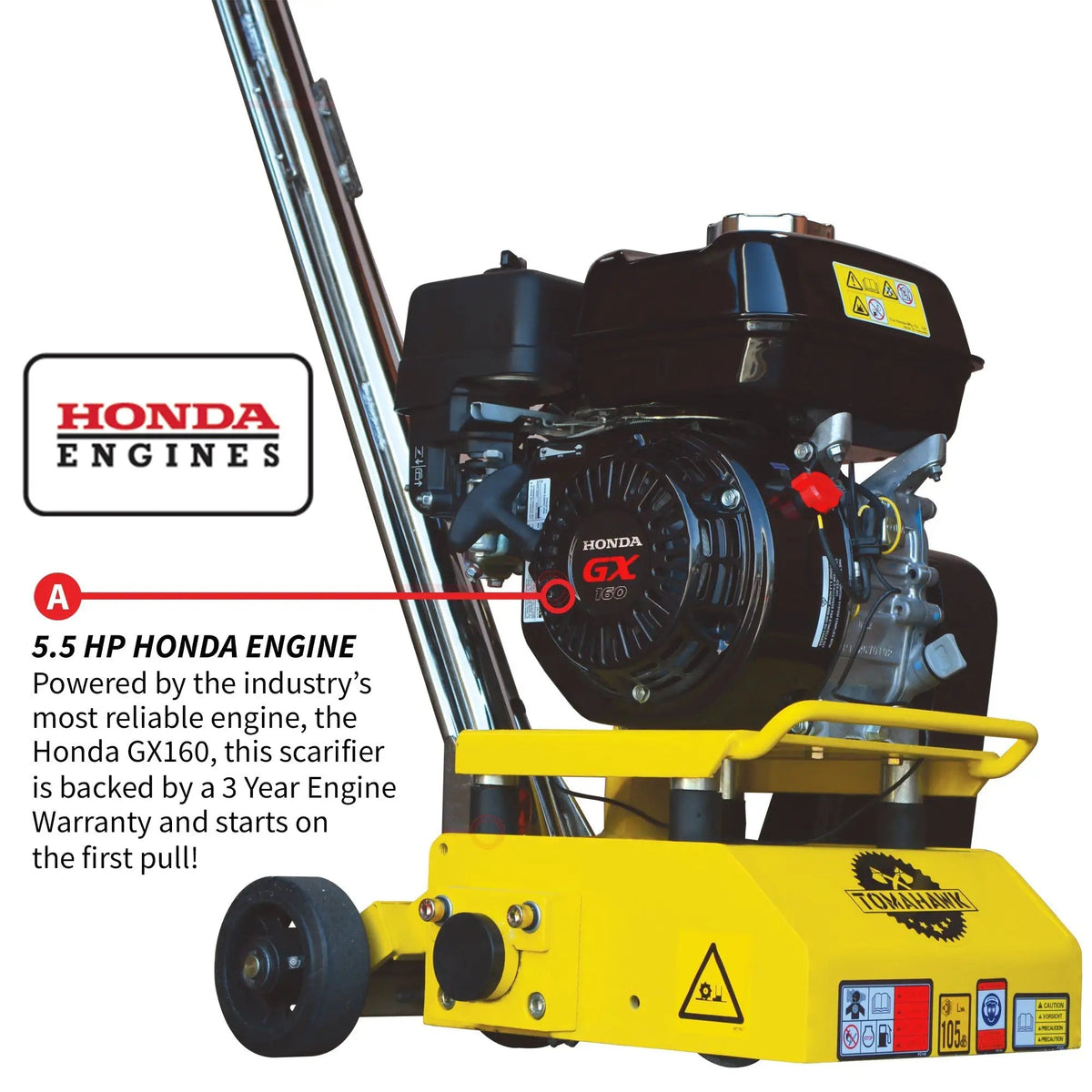 8” Gas Concrete Scarifier Planer Grinder with 5.5 HP Honda Engine & Drum, photo 8 of 16