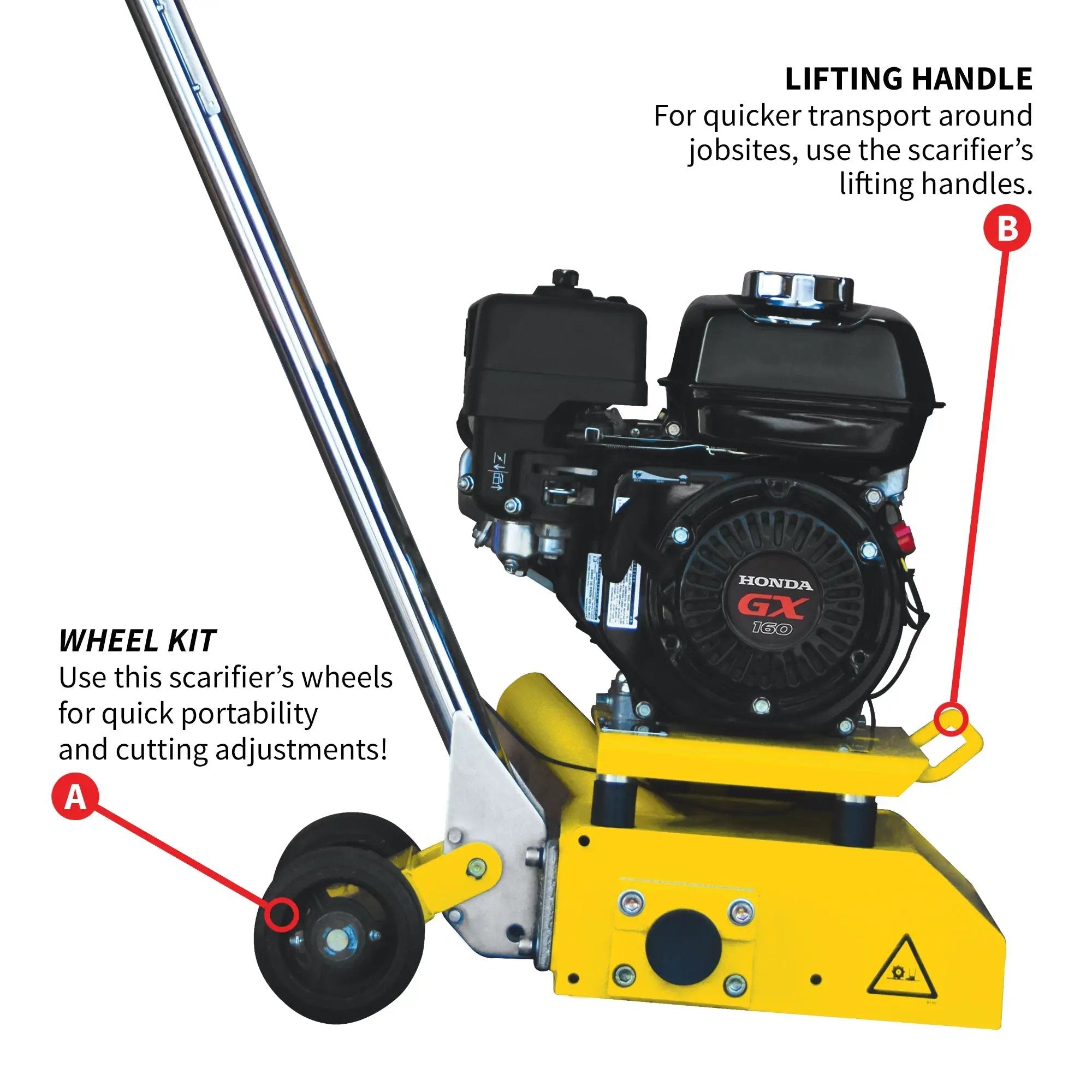 8” Gas Concrete Scarifier Planer Grinder with 5.5 HP Honda Engine & Drum by Tomahawk Power