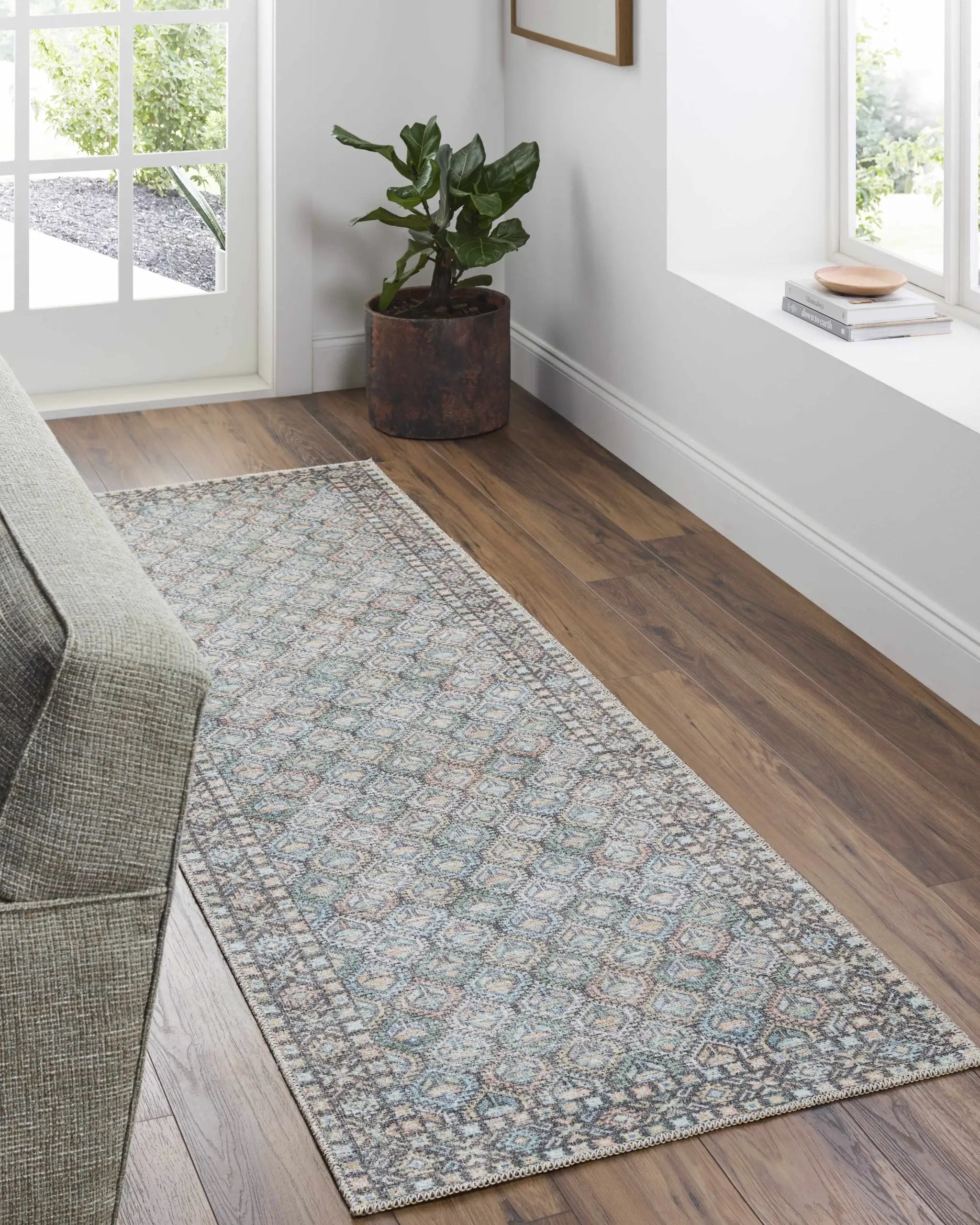 Telma Medium Green Washable Area Rug by Boutique Rugs