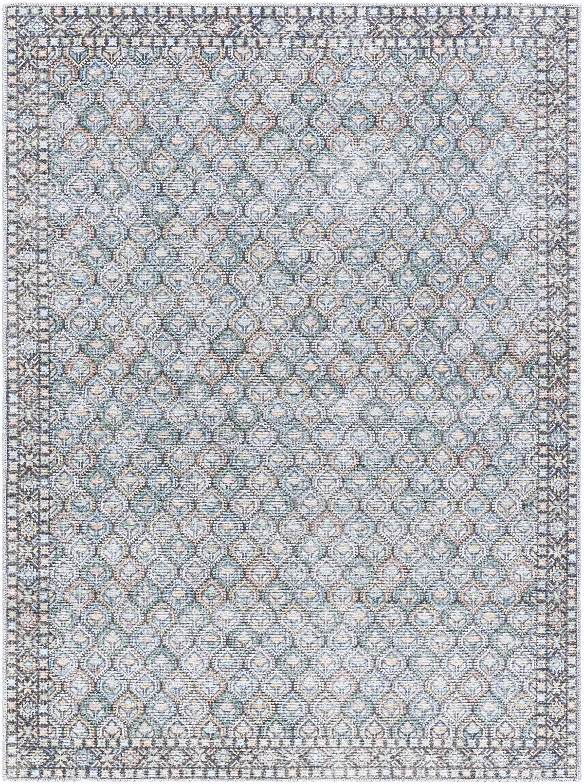 Telma Medium Green Washable Area Rug