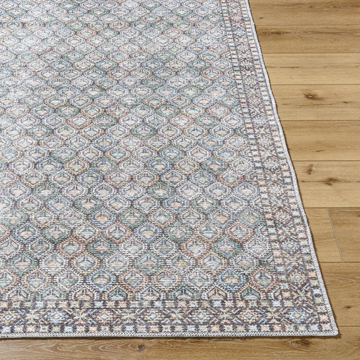 Telma Medium Green Washable Area Rug, photo 4 of 10