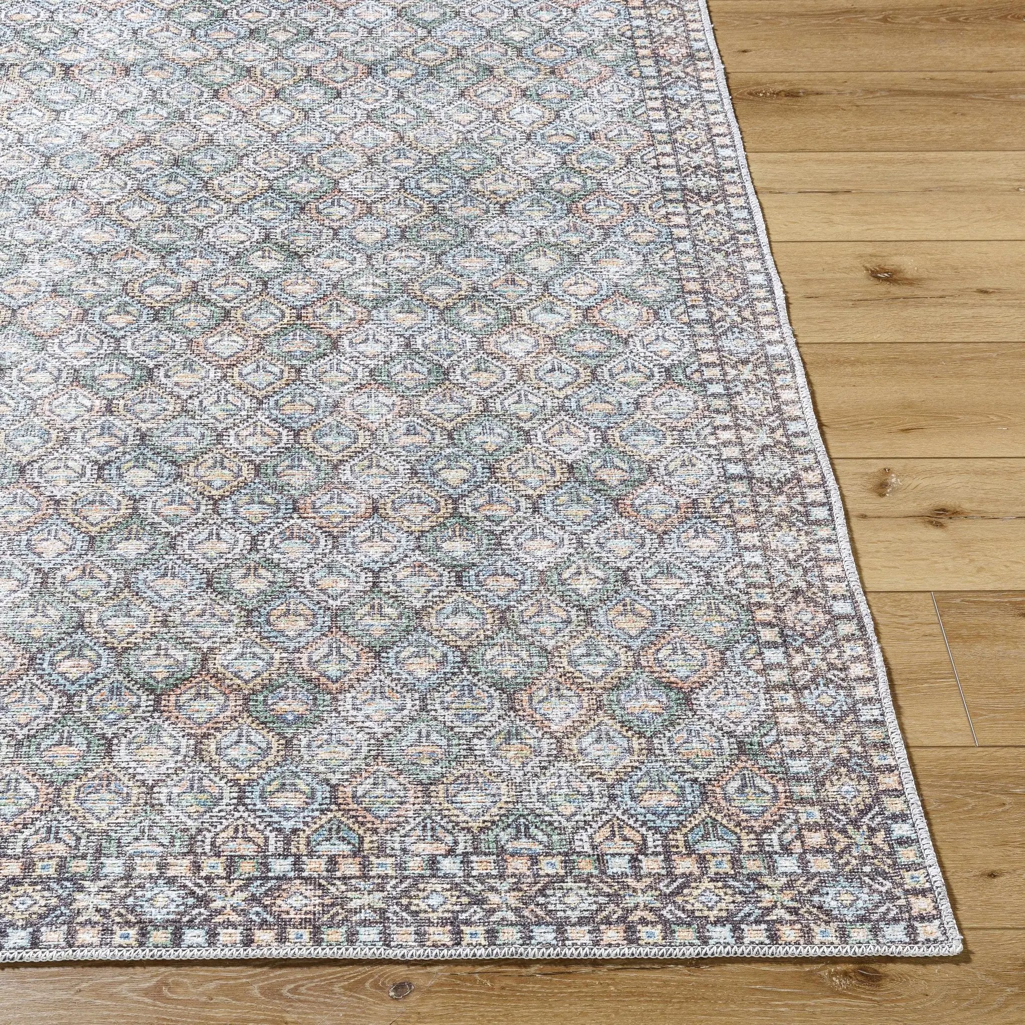 Telma Medium Green Washable Area Rug by Boutique Rugs