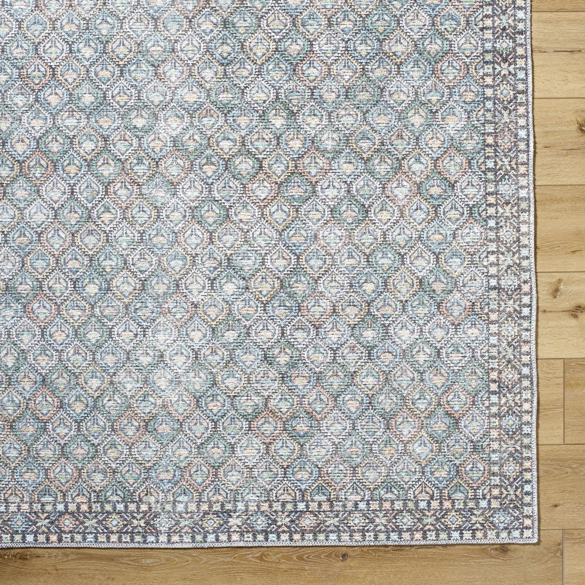 Telma Medium Green Washable Area Rug by Boutique Rugs