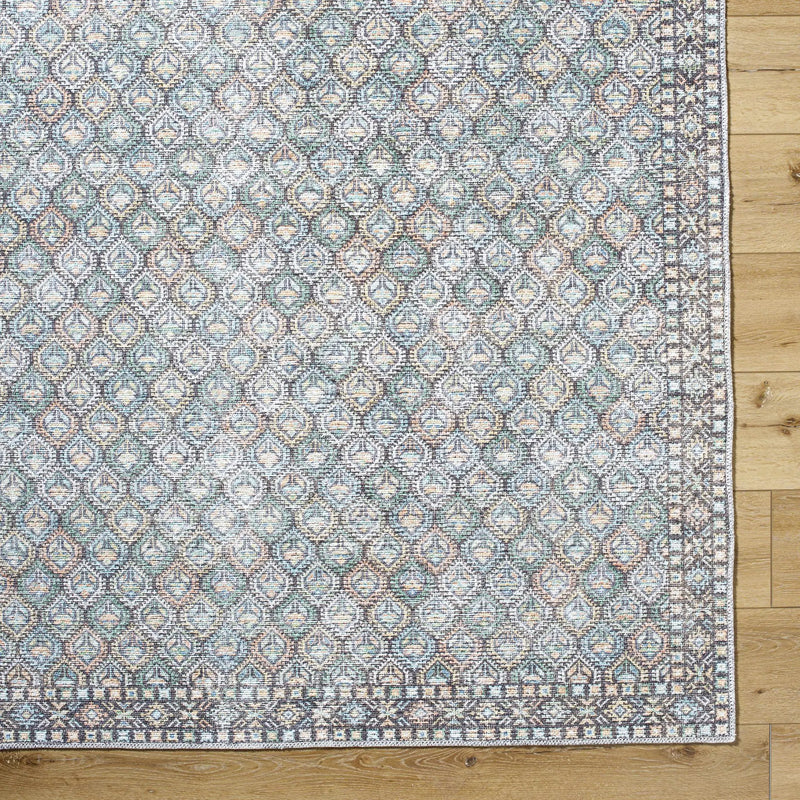 Telma Medium Green Washable Area Rug by Boutique Rugs