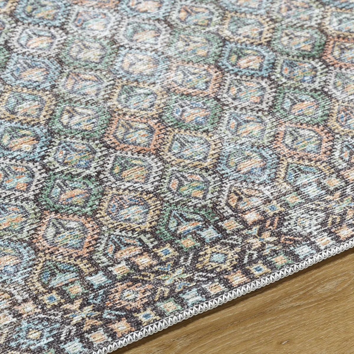 Telma Medium Green Washable Area Rug, photo 7 of 10