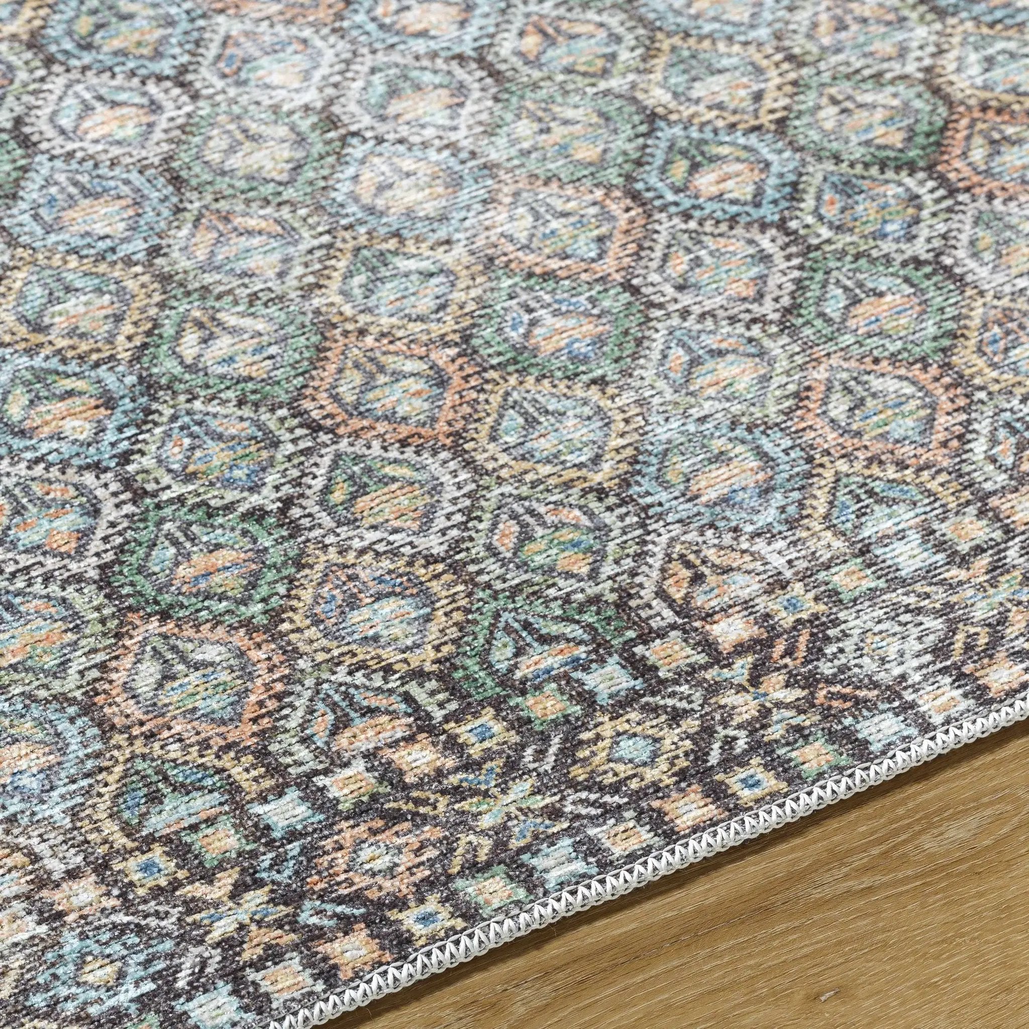Telma Medium Green Washable Area Rug by Boutique Rugs