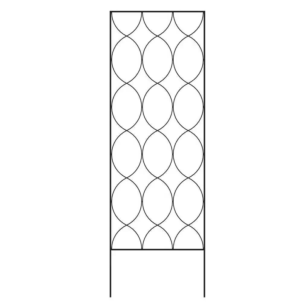 Modern 6-Ft Outdoor Metal Garden Trellis with Black Powder Coated Finish by HomePacific