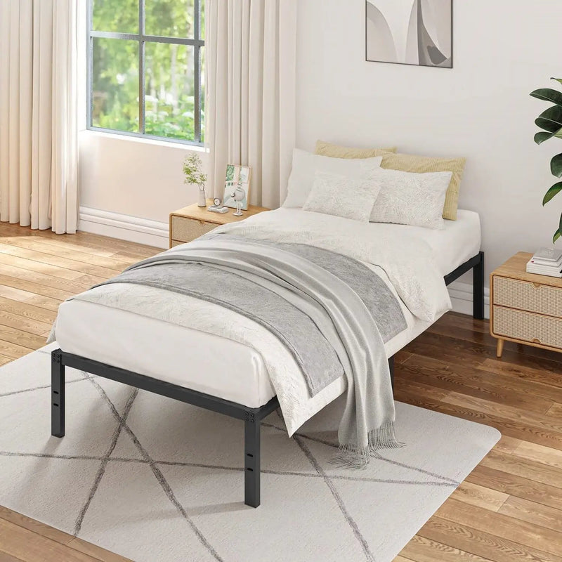 Twin size 16-inch Heavy Duty Metal Bed Frame with 3,000 lbs Weight Capacity by HomePacific