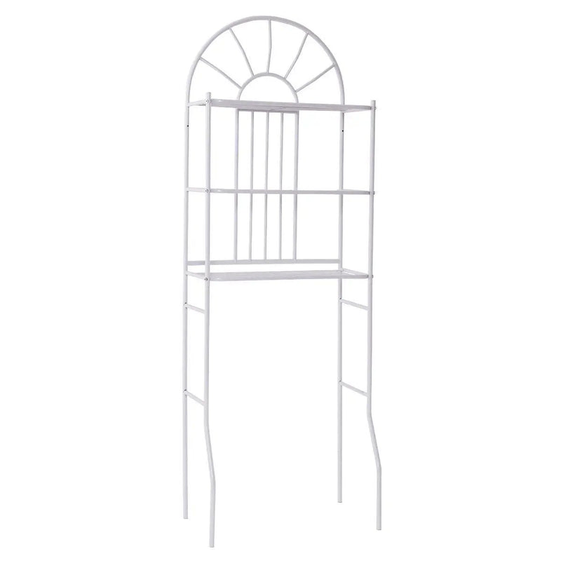 Over Toilet Bathroom Space Saving Storage Shelving Unit in White Metal Finish by HomePacific