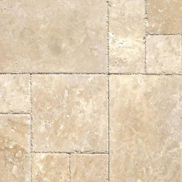 Tuscany Beige Split Face Pattern Travertine Pavers HUCB