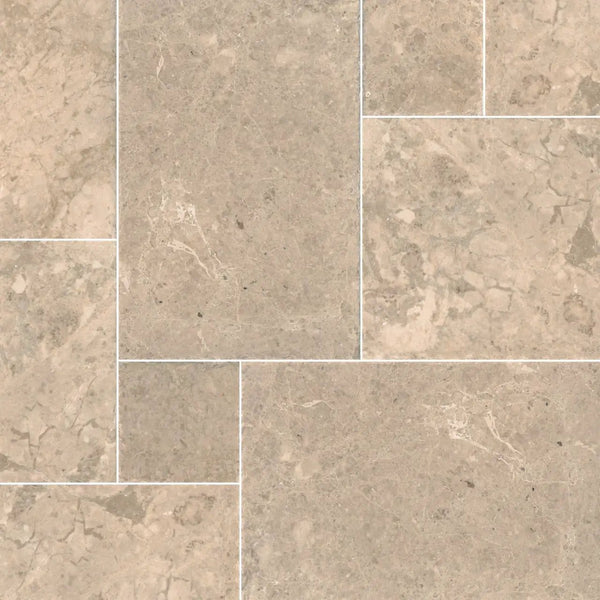 Crema Cappuccino Honed Pattern Marble Tiles