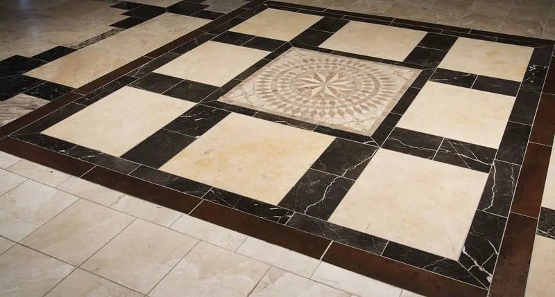 Tuscany Ivory Honed Travertine Tiles 24x24 in a finished room