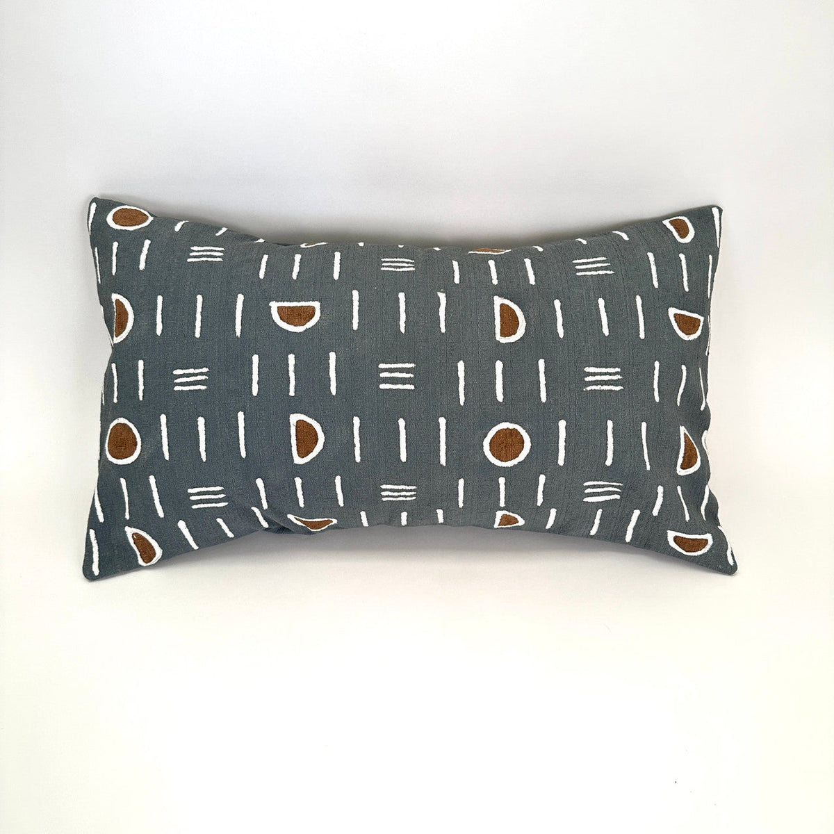Dark Gray Mudcloth Lumbar Pillow Cover, photo 2 of 5